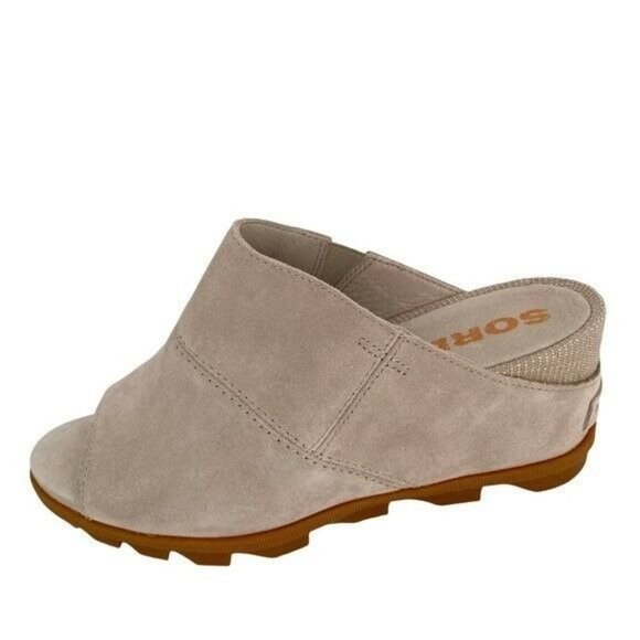 Sorel Shoes - Sorel Joanie II Suede Slip On Wedge Lug Sole Open Toe Slide 10.5 Sandal Mules